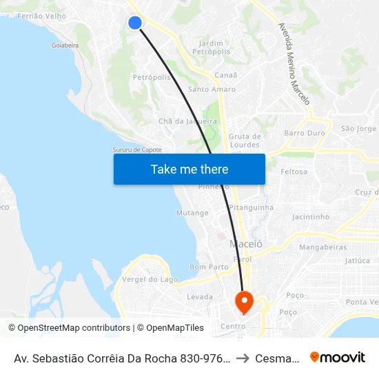 Av. Sebastião Corrêia Da Rocha 830-976 - Tabuleiro Do Martins Maceió - Al 57061-410 Brasil to Cesmac - Campus IV map