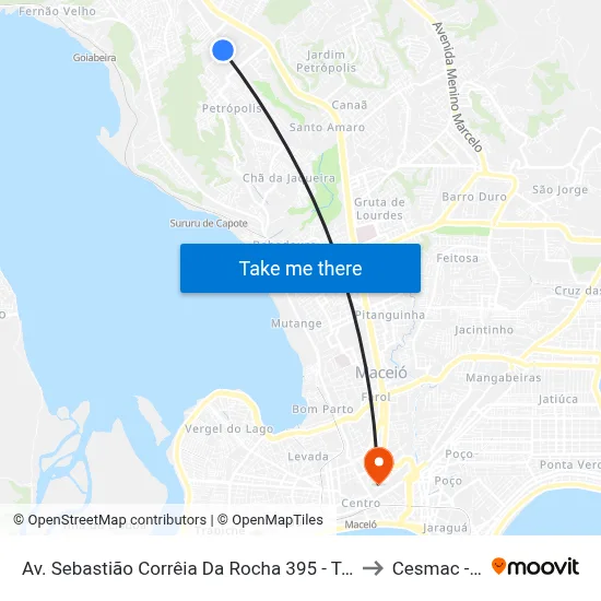 Av. Sebastião Corrêia Da Rocha 395 - Tabuleiro Do Martins Maceió - Al Brasil to Cesmac - Campus IV map