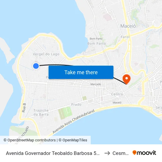 Avenida Governador Teobaldo Barbosa 559 - Vergel Do Lago Maceió - Al 57015-850 República Federativa Do Brasil to Cesmac - Campus IV map