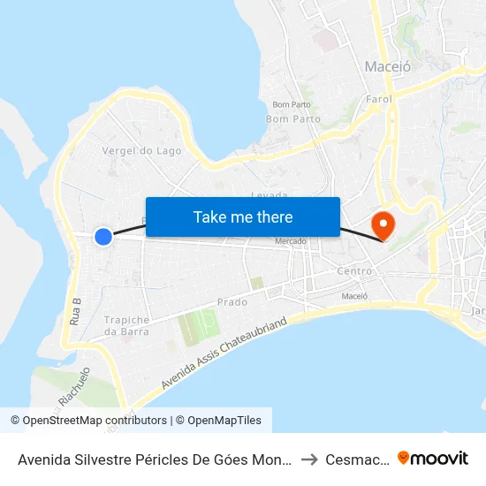 Avenida Silvestre Péricles De Góes Monteiro 1988-2034 - Ponta Grossa Maceió - Al Brasil to Cesmac - Campus IV map