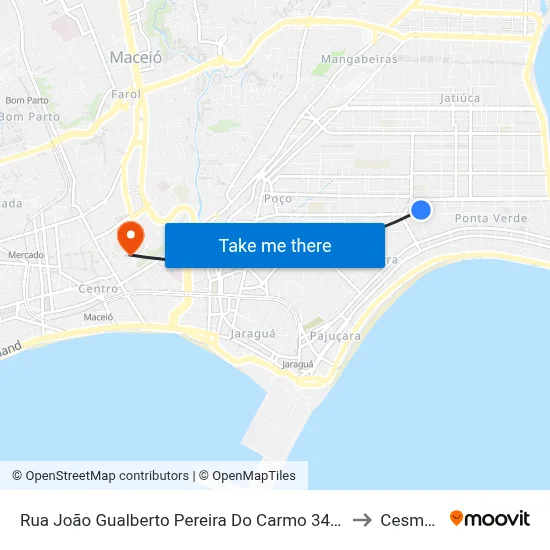 Rua João Gualberto Pereira Do Carmo 343 - Ponta Verde Maceió - Al 57035-270 República Federativa Do Brasil to Cesmac - Campus IV map