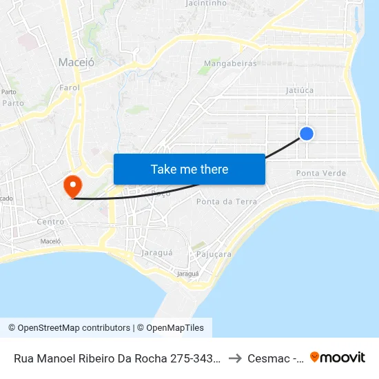 Rua Manoel Ribeiro Da Rocha 275-343 - Jatiúca Maceió - Al 57035-395 Brasil to Cesmac - Campus IV map