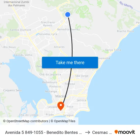 Avenida 5 849-1055 - Benedito Bentes Maceió - Al República Federativa Do Brasil to Cesmac - Campus IV map