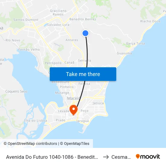 Avenida Do Futuro 1040-1086 - Benedito Bentes Maceió - Al República Federativa Do Brasil to Cesmac - Campus IV map
