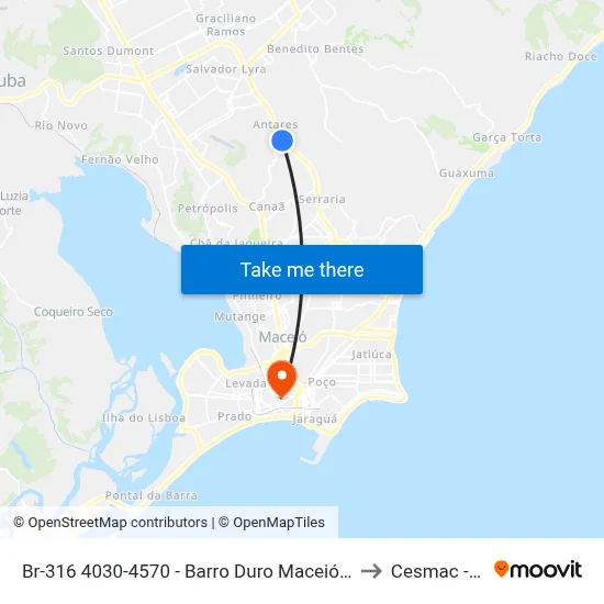 Br-316 4030-4570 - Barro Duro Maceió - Al República Federativa Do Brasil to Cesmac - Campus IV map