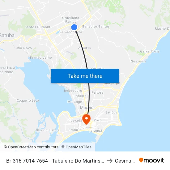 Br-316 7014-7654 - Tabuleiro Do Martins Maceió - Al 57081-385 República Federativa Do Brasil to Cesmac - Campus IV map