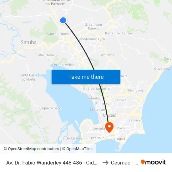 Av. Dr. Fábio Wanderley 448-486 - Cidade Universitária Maceió - Al Brasil to Cesmac - Campus IV map