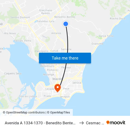Avenida A 1334-1370 - Benedito Bentes Maceió - Al República Federativa Do Brasil to Cesmac - Campus IV map