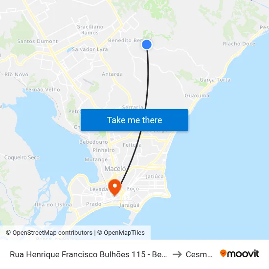 Rua Henrique Francisco Bulhões 115 - Benedito Bentes Maceió - Al 57085-038 República Federativa Do Brasil to Cesmac - Campus IV map
