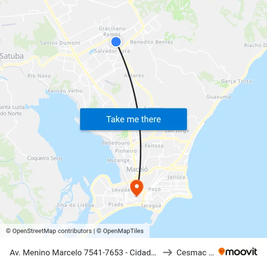 Av. Menino Marcelo 7541-7653 - Cidade Universitária Maceió - Al 57073-470 Brasil to Cesmac - Campus IV map