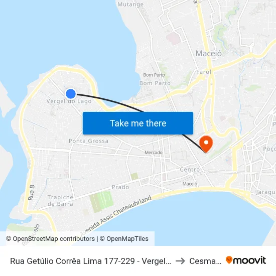 Rua Getúlio Corrêa Lima 177-229 - Vergel Do Lago Maceió - Al 57015-340 República Federativa Do Brasil to Cesmac - Campus IV map