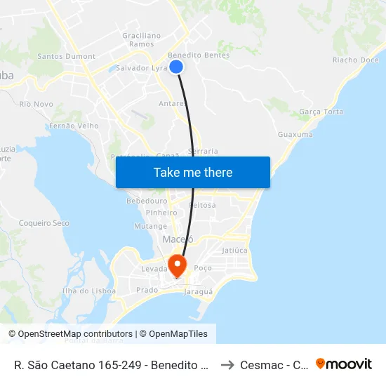 R. São Caetano 165-249 - Benedito Bentes Maceió - Al Brasil to Cesmac - Campus IV map