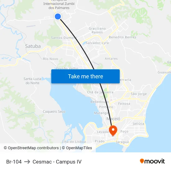 Br-104 to Cesmac - Campus IV map