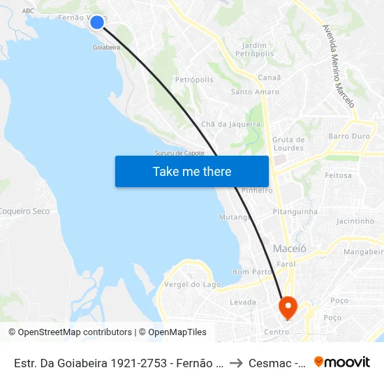Estr. Da Goiabeira 1921-2753 - Fernão Velho Maceió - Al 57070-440 Brasil to Cesmac - Campus IV map