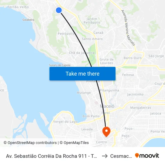 Av. Sebastião Corrêia Da Rocha 911 - Tabuleiro Do Martins Maceió - Al 57061-410 Brasil to Cesmac - Campus IV map