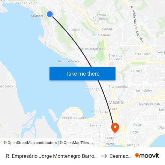 R. Empresário Jorge Montenegro Barros 2867-3013 - Santa Amelia Maceió - Al Brasil to Cesmac - Campus IV map