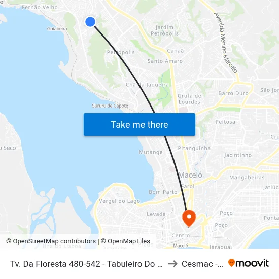 Tv. Da Floresta 480-542 - Tabuleiro Do Martins Maceió - Al 57060-080 Brasil to Cesmac - Campus IV map