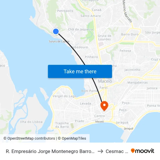 R. Empresário Jorge Montenegro Barros 399-481 - Santa Amelia Maceió - Al Brasil to Cesmac - Campus IV map