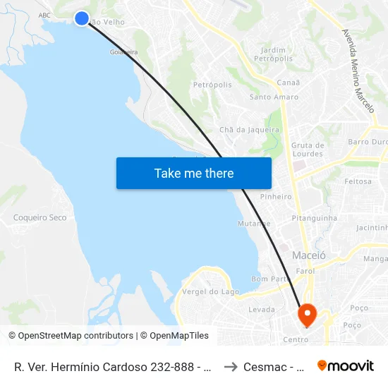 R. Ver. Hermínio Cardoso 232-888 - Rio Novo Maceió - Al Brasil to Cesmac - Campus IV map