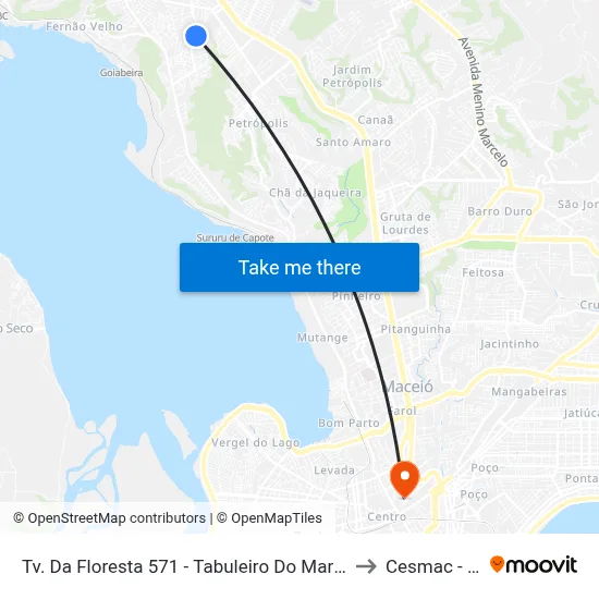 Tv. Da Floresta 571 - Tabuleiro Do Martins Maceió - Al 57060-080 Brasil to Cesmac - Campus IV map
