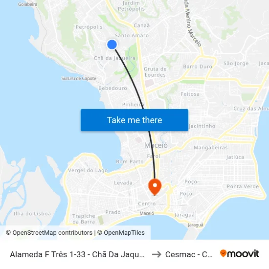 Alameda F Três 1-33 - Chã Da Jaqueira Maceió - Al Brasil to Cesmac - Campus IV map