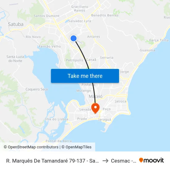 R. Marquês De Tamandaré 79-137 - Santa Lúcia Maceió - Al 57082-090 Brasil to Cesmac - Campus IV map