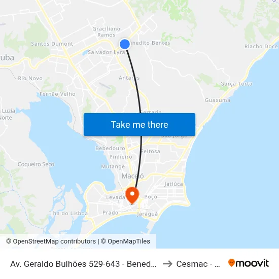 Av. Geraldo Bulhões 529-643 - Benedito Bentes Maceió - Al Brasil to Cesmac - Campus IV map