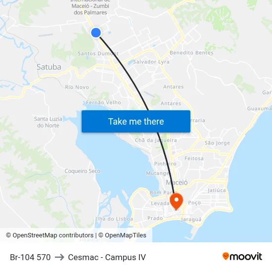 Br-104 570 to Cesmac - Campus IV map