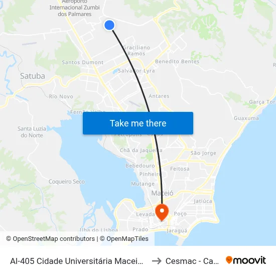 Al-405 Cidade Universitária Maceió - Alagoas Brasil to Cesmac - Campus IV map