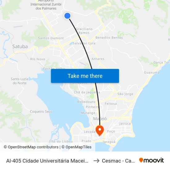 Al-405 Cidade Universitária Maceió - Alagoas Brasil to Cesmac - Campus IV map