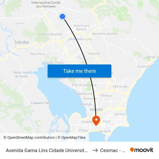 Avenida Gama Lins Cidade Universitária Maceió - Alagoas Brasil to Cesmac - Campus IV map