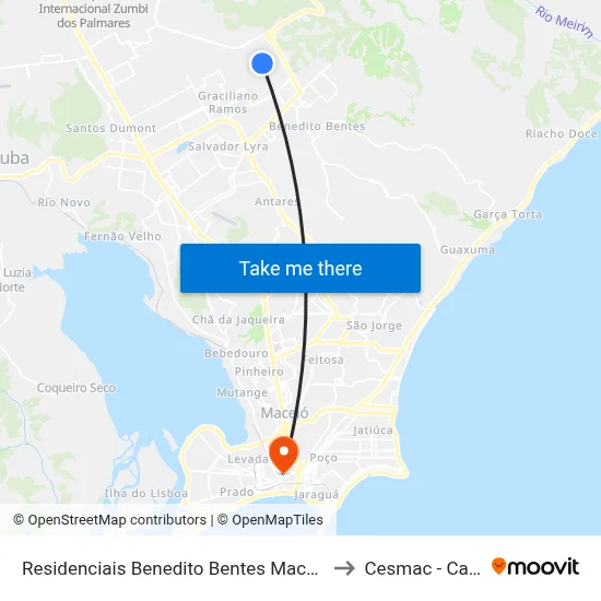 Residenciais Benedito Bentes Maceió - Alagoas Brasil to Cesmac - Campus IV map