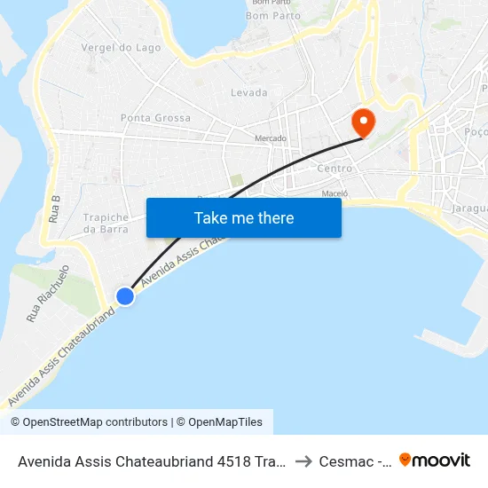 Avenida Assis Chateaubriand 4518 Trapiche Da Barra Maceió - Alagoas Brasil to Cesmac - Campus IV map
