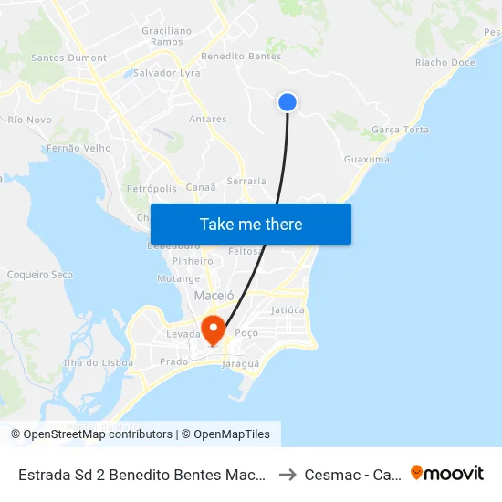 Estrada Sd 2 Benedito Bentes Maceió - Alagoas Brasil to Cesmac - Campus IV map
