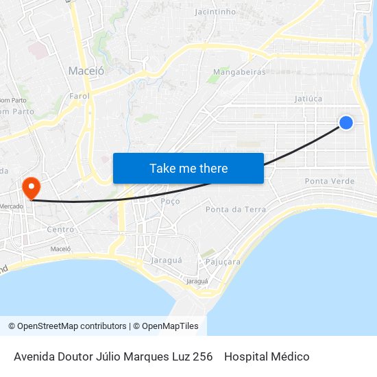 Avenida Doutor Júlio Marques Luz 256 to Hospital Médico map