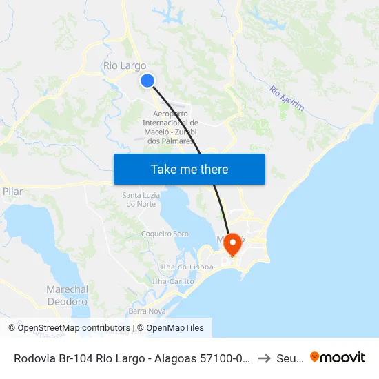 Rodovia Br-104 Rio Largo - Alagoas 57100-000 Brasil to Seune map