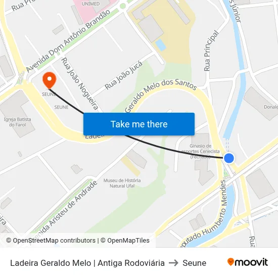 Ladeira Geraldo Melo | Antiga Rodoviária to Seune map