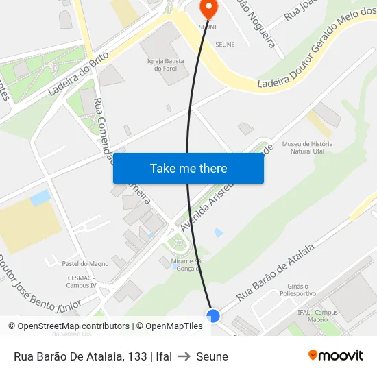 Rua Barão De Atalaia, 133 | Ifal to Seune map