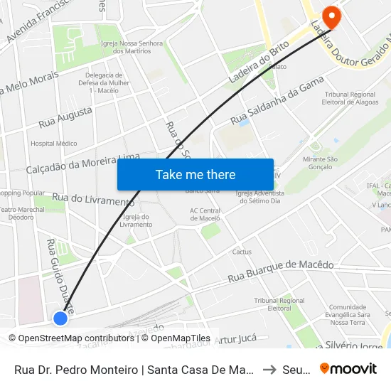 Rua Dr. Pedro Monteiro | Santa Casa De Maceió to Seune map