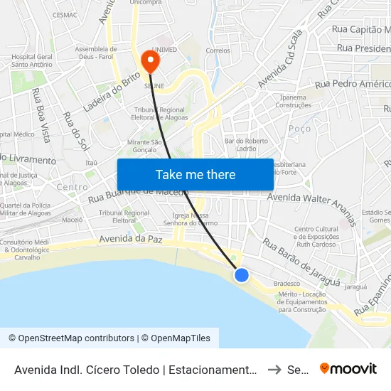Avenida Indl. Cícero Toledo | Estacionamento Do Jaraguá to Seune map