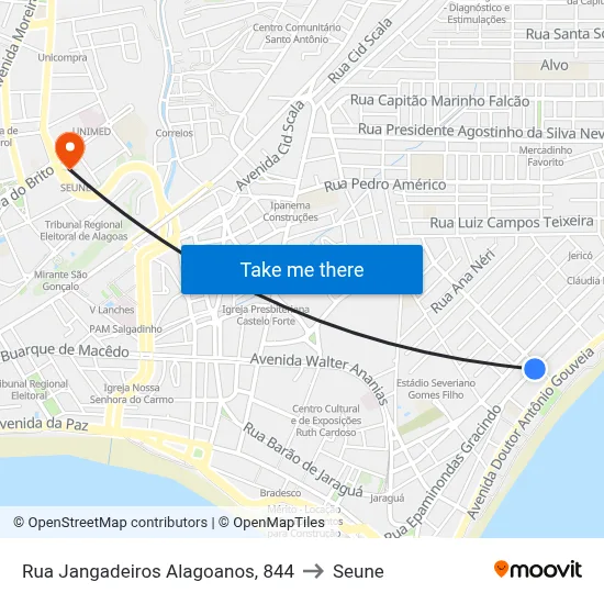 Rua Jangadeiros Alagoanos, 844 to Seune map