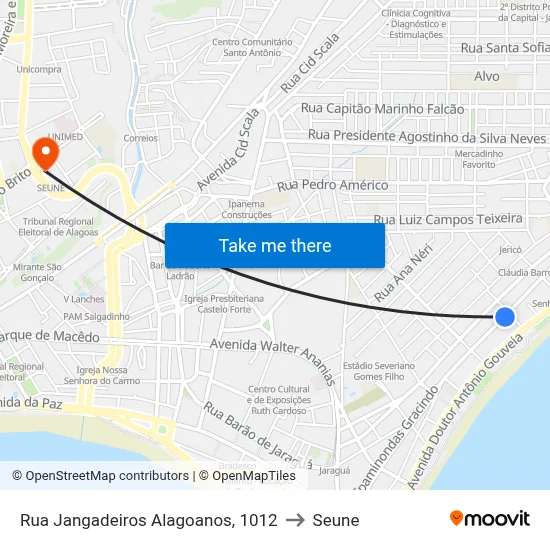 Rua Jangadeiros Alagoanos, 1012 to Seune map