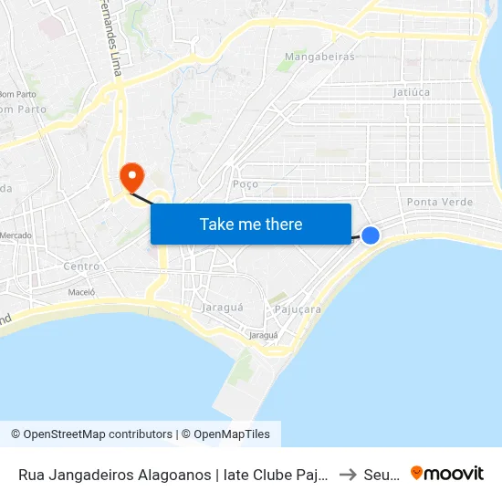 Rua Jangadeiros Alagoanos | Iate Clube Pajuçara to Seune map