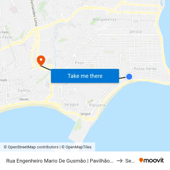 Rua Engenheiro Mario De Gusmão | Pavilhão Do Artesanato to Seune map