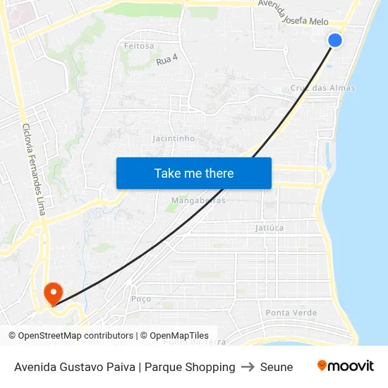 Avenida Gustavo Paiva | Parque Shopping to Seune map