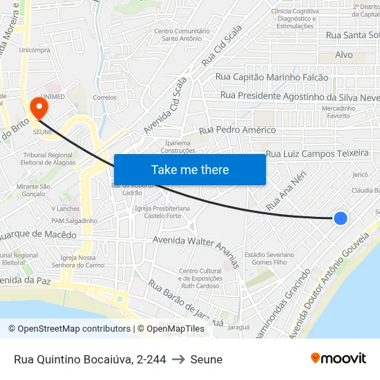 Rua Quintino Bocaiúva, 2-244 to Seune map