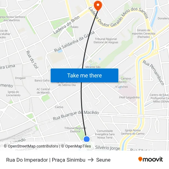 Rua Do Imperador | Praça Sinimbu to Seune map