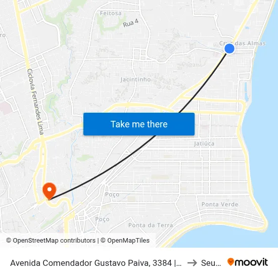 Avenida Comendador Gustavo Paiva, 3384 | Unit to Seune map