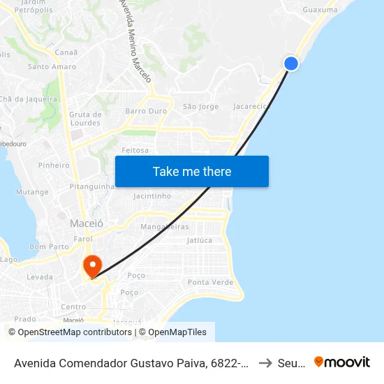 Avenida Comendador Gustavo Paiva, 6822-6994 to Seune map