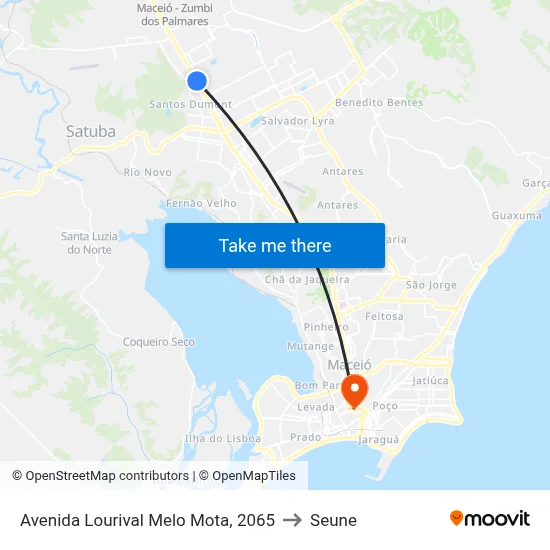 Avenida Lourival Melo Mota, 2065 to Seune map